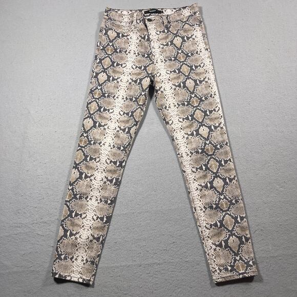 Hudson Jeans Women 27 Pants Snake Print High Rise Barbara Super‎ Skinny Stretch - Picture 1 of 12
